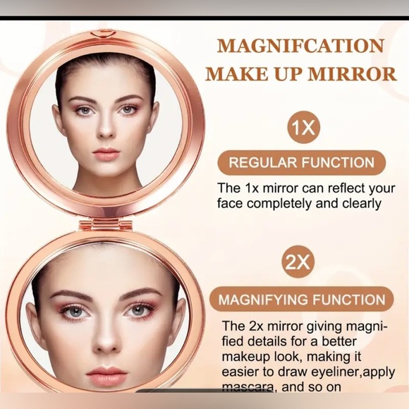 Compact Mirror Set Small Travel Magnifying Pocket Mirrors for Purse 2 Pieces - Picture 7 of 7